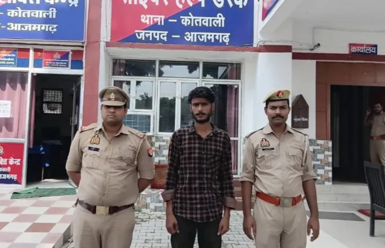 आजमगढ़ बाइक से स्टंटबाजी और दबंगई का वीडियो वायरल पुलिस ने युवक को हिरासत में लिया